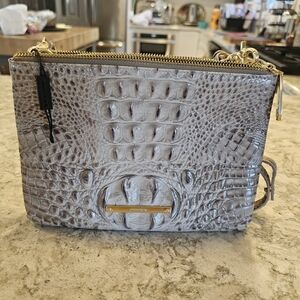 Brahmin Perri Double Zip Crossbody Bag In Champagne Melbourne Never Used